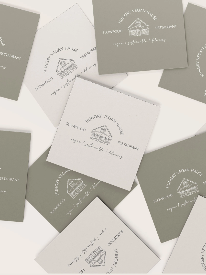 Square Business Card Mockup - hungry vegan